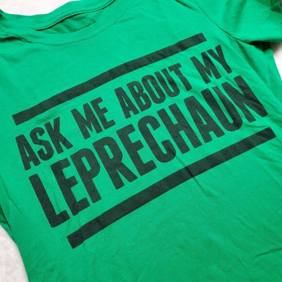 NWOT Green "Ask Me About My Leprechaun" T-Shirt By Ripple Junction  Size L - Picture 1 of 11